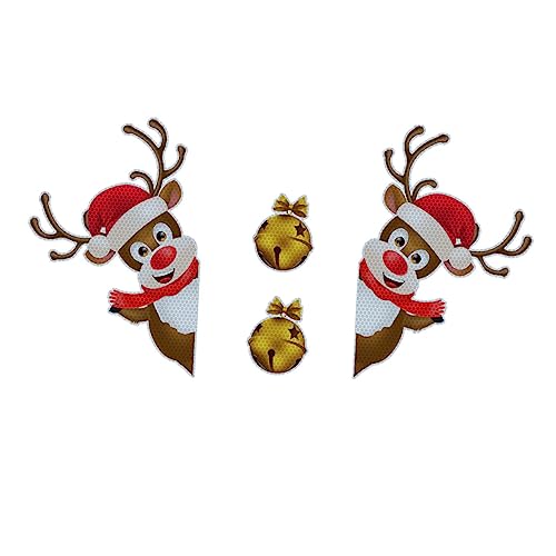 Pegatinas de Navidad HANABASS 2 juegos de imanes reflectantes de reno para coche y nevera