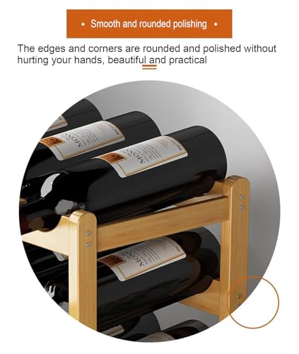 Soporte para botellas de vino de bambú resistente para encimera miniatura 5