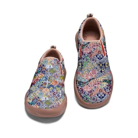 Women's Slip On Sneakers Casual Loafers Leather Art Painted Comfort Soft Walking Travel Shoes Cover