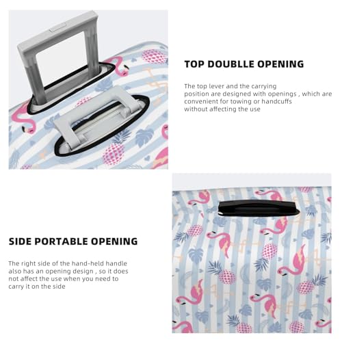 Travel Luggage Cover - Flamingo And Pineapple Washable Suitcase Covers Protector Fits 18-32 Inch Luggage3