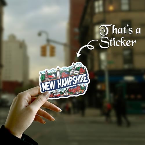 Image of New Hampshire State Sticker - 5 inch Waterproof Vinyl Decal | USA State Outline Sticker for Laptop, Car Bumper, Truck, Water Bottle, Notebook, Window