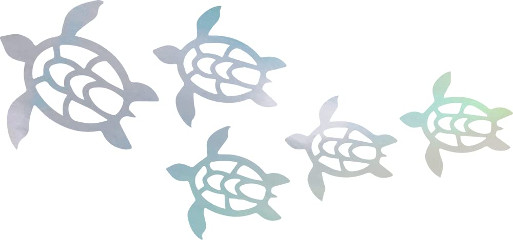 NBFU Hawaii Family Turtles Swimming (Hologram) (Set Of 2) Premium Waterproof Vinyl Decal Stickers for Laptop Phone Accessory Helmet Car Window Bumper
