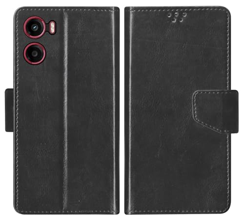 Image of SBMS Flip Cover for Motorola Moto G05 Back Cover Case with Magnatic Closure | Inbuilt Stand | Card & Money Pocket (Black)