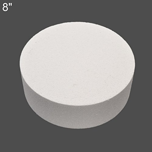 4/6/8Inch Round Styrofoam Foam Cake Dummy Sugarcraft Flower Decor Practice Model Fake Dummy Cake Expanded Polystyrene Foam For Wedding Display Window, Decorating, Craft Size 8" #TOP1