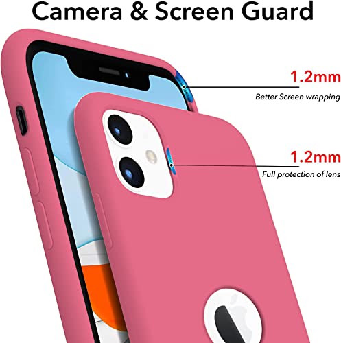 Image of VONZEE Liquid Silicone Soft Back Cover for iPhone 11 Case, Shockproof Slim Camera & Full Body Protection Non Yellowing Cover with Microfiber Lining & Logo Cut (6.1 Inch) -Hibiscus