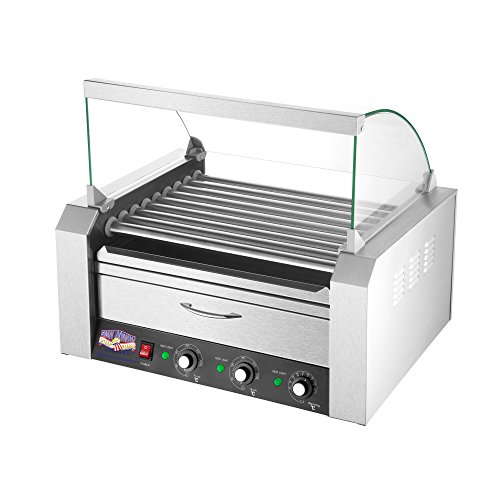 5200 Great Northern 9 Roller Grilling Machine | Bun Warmer | Cover | 24 Hot Dogs