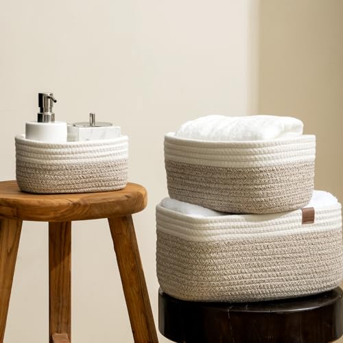 Corbeille en coton empilable contre le désordre des petits accessoires