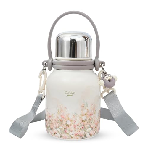 Cool Solo Water Bottle Stainless Steel with Handle and Strap, 27oz Water Bottles Insulated, Travel Coffee Mug, Leak Proof Non Spill Reusable, For Commuting School Work Sports