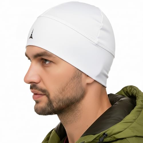 French Fitness Revolution Helmet Liner Sweat Wicking Skull Cap Beanie. Ultimate Performance Moisture Wicking. Fits Under Helmets White
