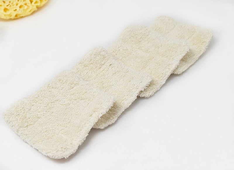 Reusable Cotton Terry Wipes - Pack of 4 - White, 8 cm