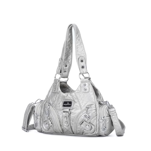 Angel Kiss Purses for Women Small Hobo Shoulder Bags Vagen Leather Multi-Pocket Tote Bag with Zipper by Angel Kiss - Used condition - Image 8