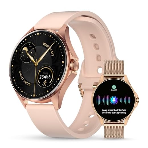 Aurafit Smartwatch Feminino Relógio Inteligente com IA Chatgpt, 1.32’’ AMOLED,iOS Android, IP68 Água, Frequência Cardíaca, Monitor de Sono, 100 Esportes, 2 Pulseiras