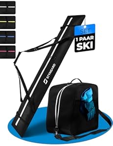 STYNGARD Skitasche Set Skisack [180 cm] und Skischuhtasche [38 L] - Skitasche und Stiefeltasche aus robustem Material mit hochwertigen Reisverschlüssen - Modell Courchevel