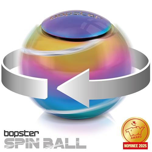 bopster Metall Spin Ball Fidget Schreibtischspielzeug – Hand Spinner, bestes Fidget-Spielzeug für Kinder, Jugendliche & Erwachsene – Stressabbau, Angstlinderung & Autismus - Mehrfarbig Metallic