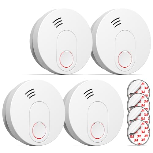 Andyssey Rauchmelder mit Magnethalterung, 10 Jahres Langzeit Batterie Feueralarm mit...