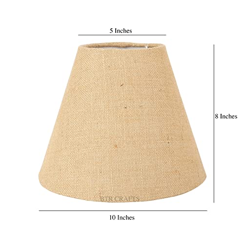 Image of Asian BTR Crafts 10 inch Inches, Small-Medium, Conical Lamp Shade, Cotton Fabric, Natural Jute Color