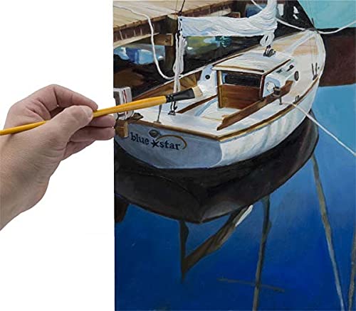 Creative Mark Artist Paint Brush Set - Mimik Hog Synthethic Bristle Long Handle Paintbrush - Assorted Sizes - Try Me Pack - 4 Pieces #TOP2