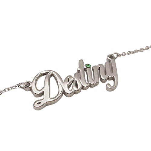 Aoloshow Custom Name Necklaces with Birthstone Nameplate Jewelry for Womens Mother