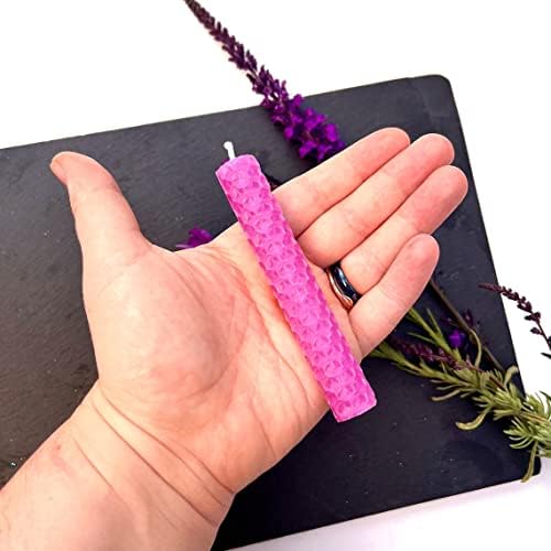 Phoenix Candle Company Mini Spell Kit | Beeswax Spell Candles | Assorted Spells | Assorted Colours | Unscented | Moon Calendar | Hand-Rolled | Burn Time 80 Mins (Black - Protection)