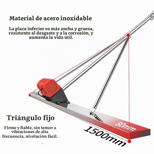 Herramienta vibradora de hormigón, kit de regla eléctrica inalámbrica, nivelador vibratorio de batería de litio para un acabado suave, 1,2 m de longitud