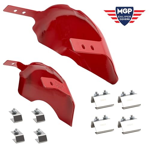 Image of MGP Brake Caliper Covers for 2011-2022 Jeep Grand Cherokee | Requires 17 inch+ Wheels, Red Powder-Coated Aluminum, 4 PCS Front and Rear, Jeep Engraving