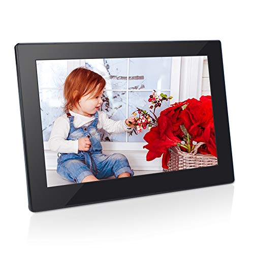Digital Photo Frame 8 Inch 16:9 IPS Display Electronic Picture Frame 1080P High Resolution Advertising Machine with Video Player, Calendar, Alarm, Auto Power ON/Off, Remote Control [Jimwey]
