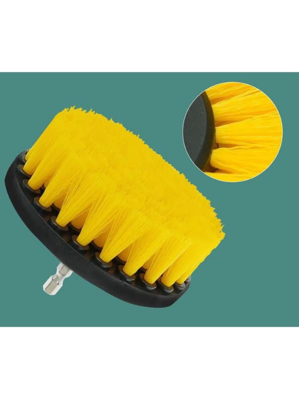 Livx Hygiene Matkap Ucuna Takılan Profesyonel Temizlik Fırçası 5 Parça ve 15 cm Uzatma Çubuğu Sarı MUF-01