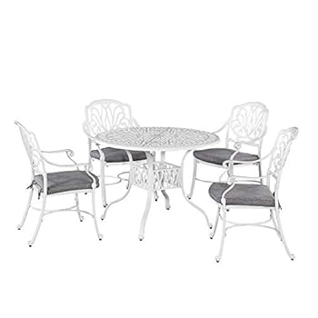 Alternative view of Homestyles 6662-308 5 Piece Outdoor Dining Set, 42" Table, Off White