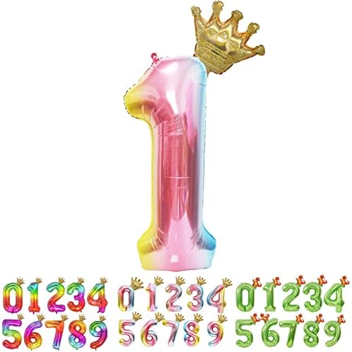 ASMFUOY 40 Inches Number Foil Balloon Jumbo Digital Helium Balloons for Boy Girl Kids Birthday Party Wedding Ceremony Decorations(1, Silver)