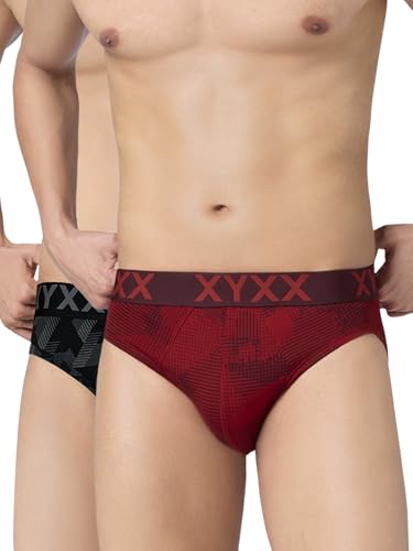 Image of XYXX Metrix Cotton Modal Brief for Men | Snug Fit with Anti-roll no-Marks Waistband | Printed Underwear for Men Combo