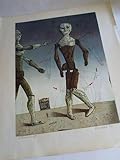  Darstellung einer Puppe aus Holz und ihre angedeutete Beweglichkeit. 1. Probedruck. Lithographie aus 1972