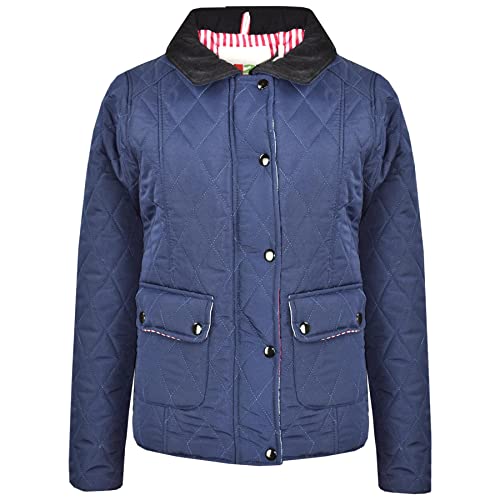 A2Z 4 Kids Jackets Girls Quilted Padded Collar Buttoned Zipped - Girls Quilted Jacket 038 Navy 9-10.