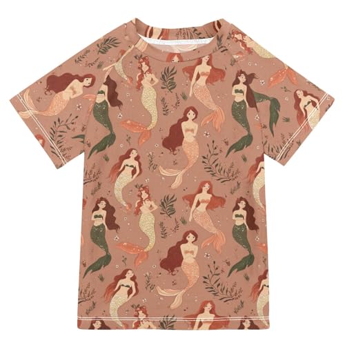 Short Sleeve Rash Guard Bathing Suit Girls Kid Swimsuits for Girls Girls Rash Guard 3T Cartoon Mermaids