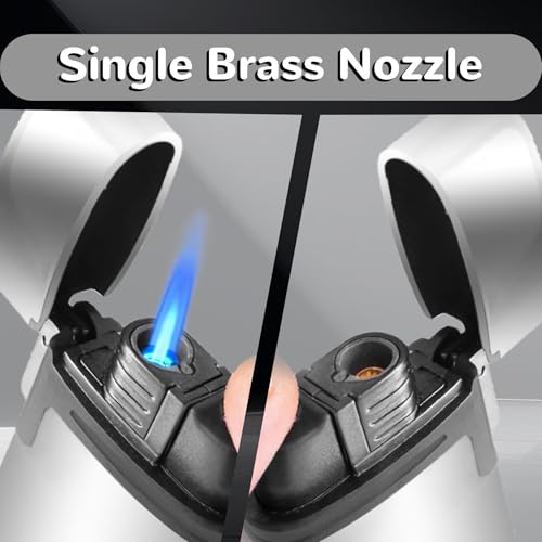 Urgrette 2 Pack Torch Lighter Refillable Butane Lighters Single Jet Flame Mini Pocket Lighter Gas Adjustable Flame for Camping BBQ Grill Candle Party (Without Fuel) - Image 2