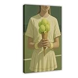 GAPKJGTS Lienzo decorativo con diseño de helado de tenis y deportes surrealistas, para decoración de pared, para sala de estar, dormitorio, 12 x 18 pulgadas (30 x 45 cm)