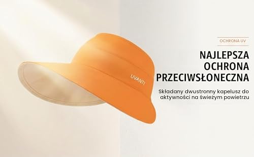 Damski Daszek Przeciwsłoneczny z Szerokim Rondem Pusty Top Ochrona Przed Promieniowaniem UV Kapelusz Plażowy Składany Kapelusz Przeciwsłoneczny Kucyk na Letni Tenis Plażowy na