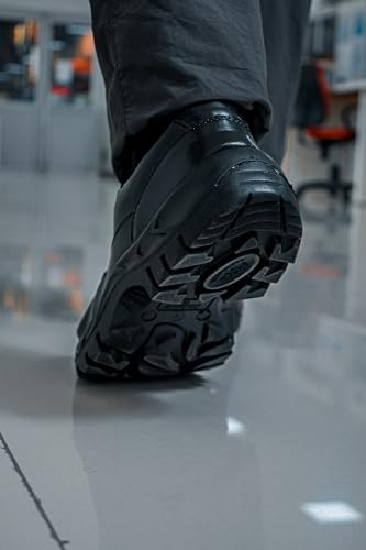 Image of Karam FS73 Slip-On Buff Grain Black Leather Safety Shoes| Single Density | Fiber Toe with Black PU Sole
