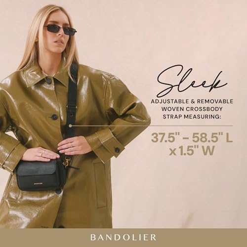 Image of Bandolier Miller Bag | Crossbody Bag for Women & Men | 100% Genuine Pebble Leather, Gold Hardware, Adjustable & Removable Strap, Zipper Top Opening & Exterior Phone Pocket | Perfect for Travel