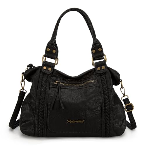 Image of Y2K Purses Hobo Bags for Women Roomy Washed Leather Handbags with Crossbody Strap