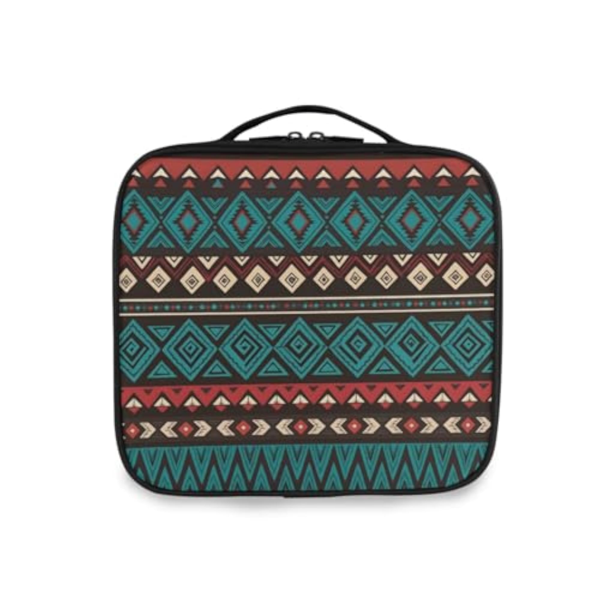 Dark Color Navajo Ethnic Print Makeup Case Organizer