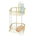 iDesign 2-Tier Square Shower Caddy Organizer, Gold