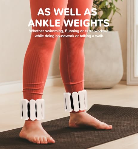 Image of Ankle & Wrist Weights for Women Men, Set of 2, 1 lb /2 lb Each | Adjustable Arm & Leg Weights, Soft Silicone Weighted Bracelet For Pilates Yoga Dance Walking Running Swimming Weight Loss