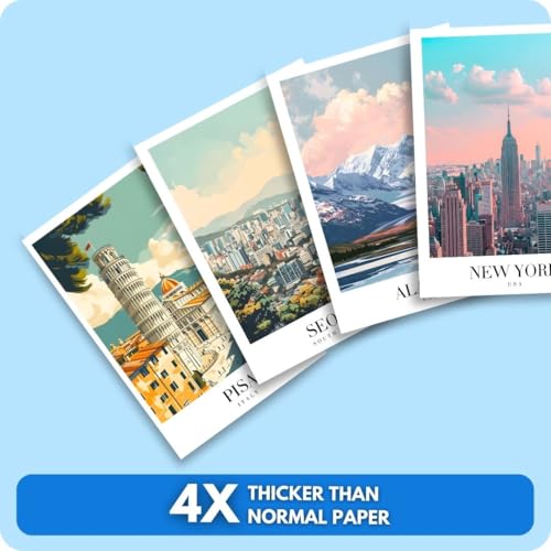 Image of auraposter Vintage Travel Wall Collage Kit (Set of 40) - 4 x 6 Inches Posters for Wall Decoration - Wall Art for Bedroom, Living Room, Office, Dorm Room | Glue Dots Included