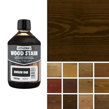 Littlefair's Wood Stain Water-Based - (English Oak) – Non-Toxic, Eco-Friendly & Quick Drying - Easy-to-Apply, Concentrated Formula for All Wood Types – 500ml