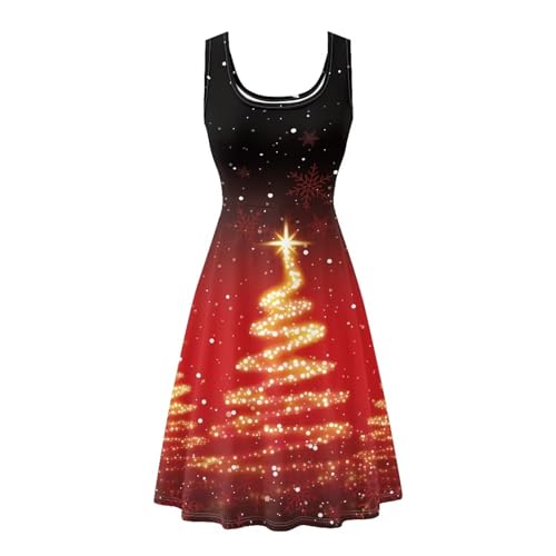 Image of Dreaweet Casual Sleeveless Dresses for Women Girls, Round Neck Tank Dresses with Pockets Summer Sundress Size XS-4XL