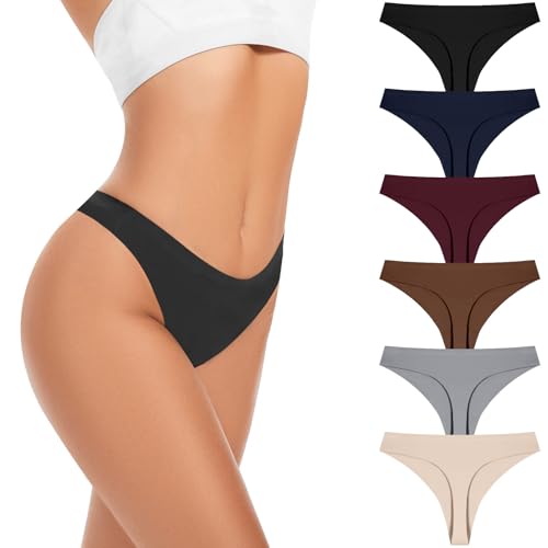 El Mejor Listado de Calzones de Mujer de Moda los mejores 5. 47 GALASALA Tangas de Mujer 6pc Multicolor, Ropa Interior Mujer de Suaves y Elásticos, Calzones sin Costuras con Recubrimiento de Algodón,Calzones de Mujer con Transpirable y Secado...