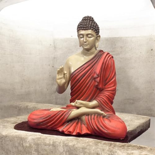 Image of 2 Feet Buddha Statue for Home Decor, Garden and Gifting, Big Size, Made of Resin, Premium Luxury Decoration Showpiece, Vastu Feng Shui for Good Luck, Happiness (Natural Rust)