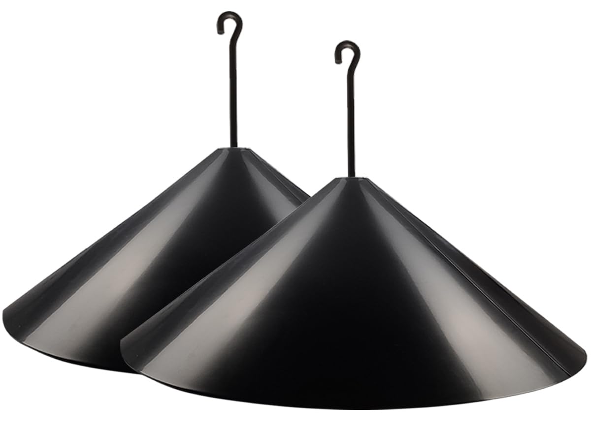 Garbuildman Squirrel Baffle for Bird Feeder Pole, Outside Hanging Mount Bird House Guard for Outdoor Shepherd’s Hook,19 Inch Diameter, 2 Packs