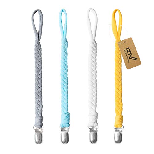 iZiv Lot de 4 Attache-sucette Bébé Accroche Tétine (Couleur-6)