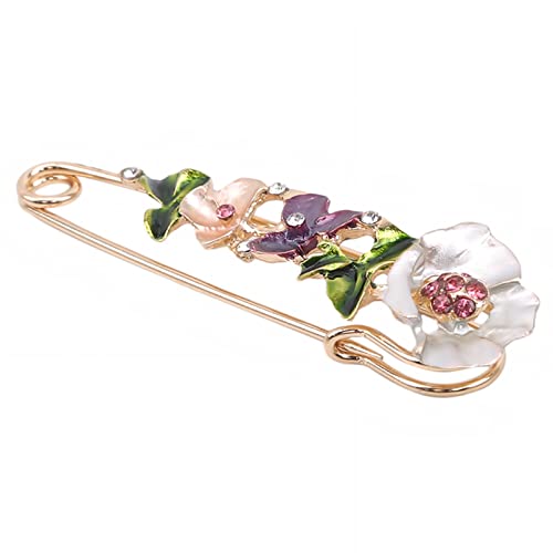 Junyy Vintage Elegant Rhinestone Flower Brooch Pin Creative Enamel Breastpins Party For Women Girls(Dark Pink), One Size #TOP22